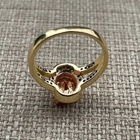 Women Rings Gold Plated Fashion Jewelry Rings Lab Created Stone Size 8 - Picture 9 of 12